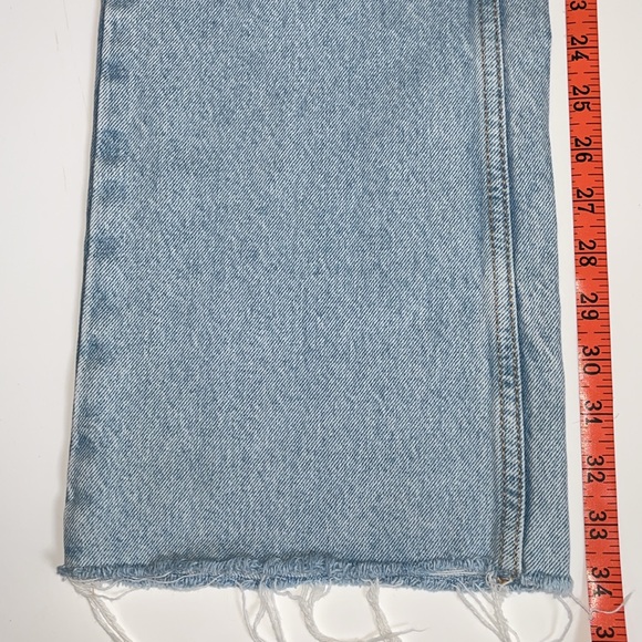 Zara Denim Lightwash High-Rise Frayed Ripped Jeans Bootcut Flare Distressed 0 - Picture 9 of 9